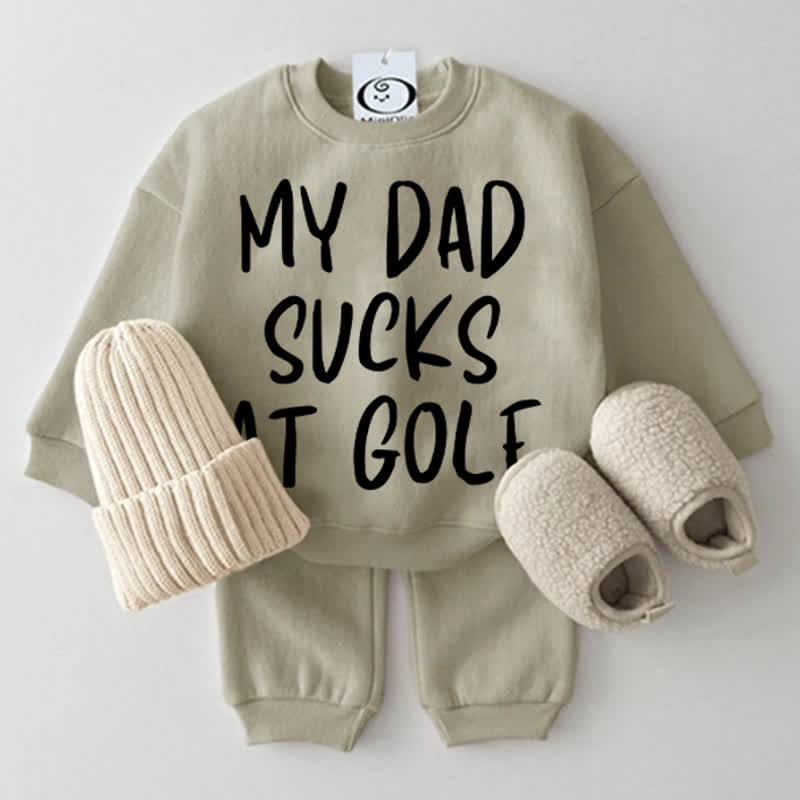 MY DAD SUCKS AT GOLF Baby 2-piece Grey Green Set - Grey Green - 2-3T - image 1