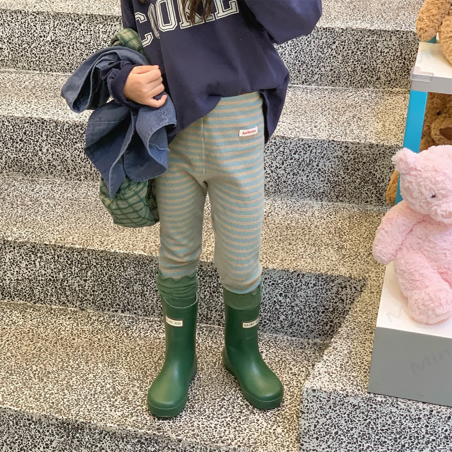 Baby Toddler Girl Striped Leggings - Green - 8Y - image 9