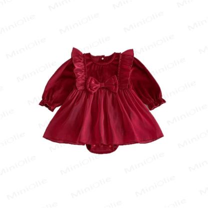 Baby Red Mesh Skirted Bodysuit - image 11