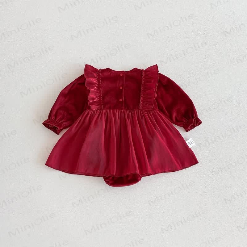 Baby Red Mesh Skirted Bodysuit - image 8