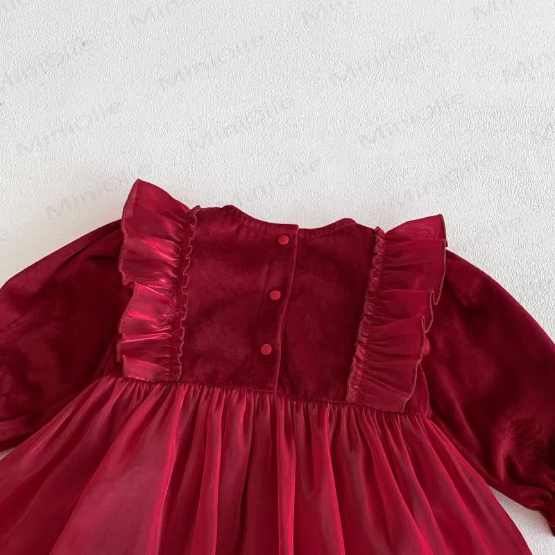 Baby Red Mesh Skirted Bodysuit - image 6