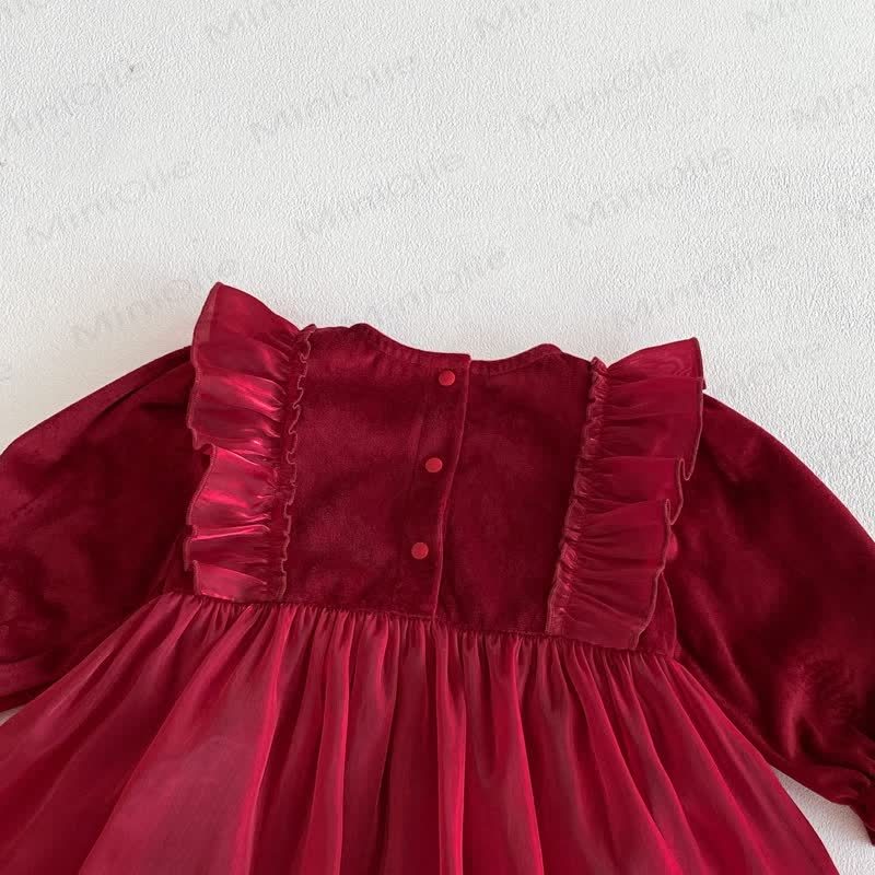 Baby Red Mesh Skirted Bodysuit - image 6