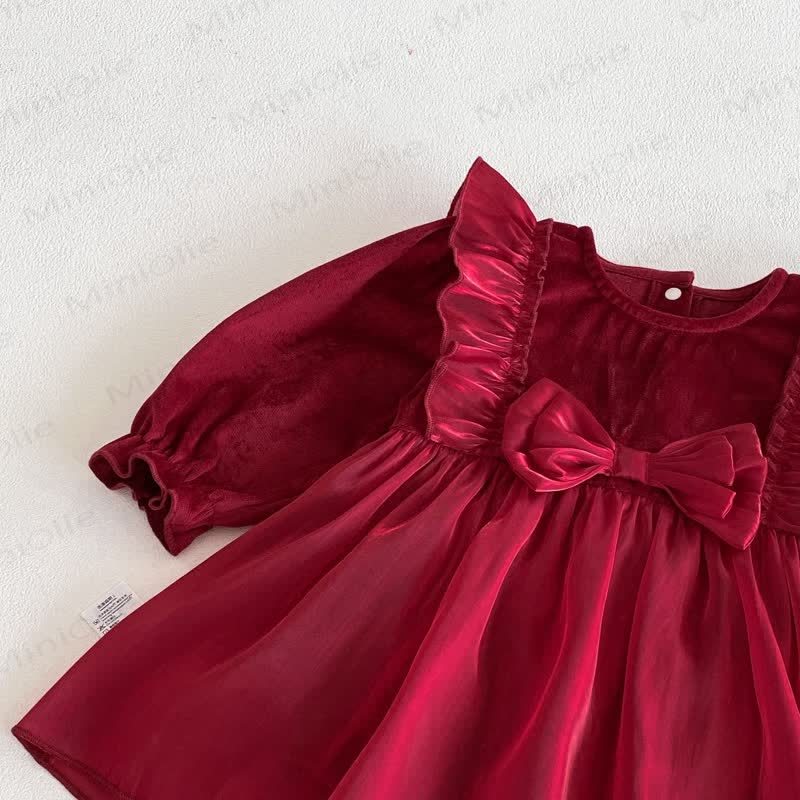 Baby Red Mesh Skirted Bodysuit - image 5