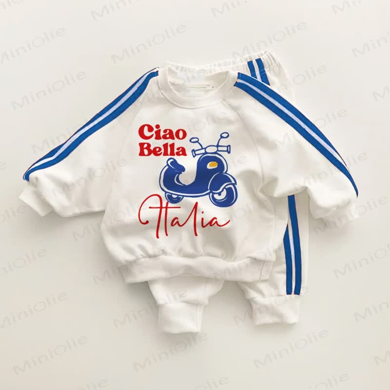 CIAO BELLA ITALIA Baby Blue Striped 2-piece Set - White&Blue - 3-5T - image 1