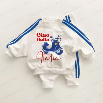 CIAO BELLA ITALIA Baby Blue Striped 2-piece Set - White&Blue - 3-5T - image 1