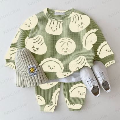 Baby Dumpling Green Waffle 2-piece Set - Green - 2-3T - image 1