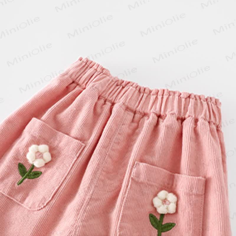 Baby Toddler Flower Corduroy Pants - image 4
