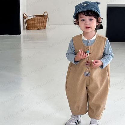 Baby Animal Patch Corduroy Overalls - image 1