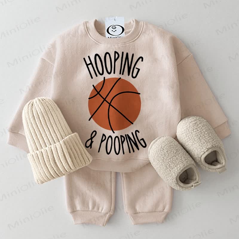 HOOPING & POOPING Baby 2-piece Beige Set - Beige - 2-3T - image 1