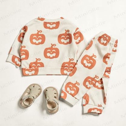 Baby Toddler Halloween Pumpkin Waffle 2-piece Set - image 3