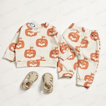 Baby Toddler Halloween Pumpkin Waffle 2-piece Set - image 2