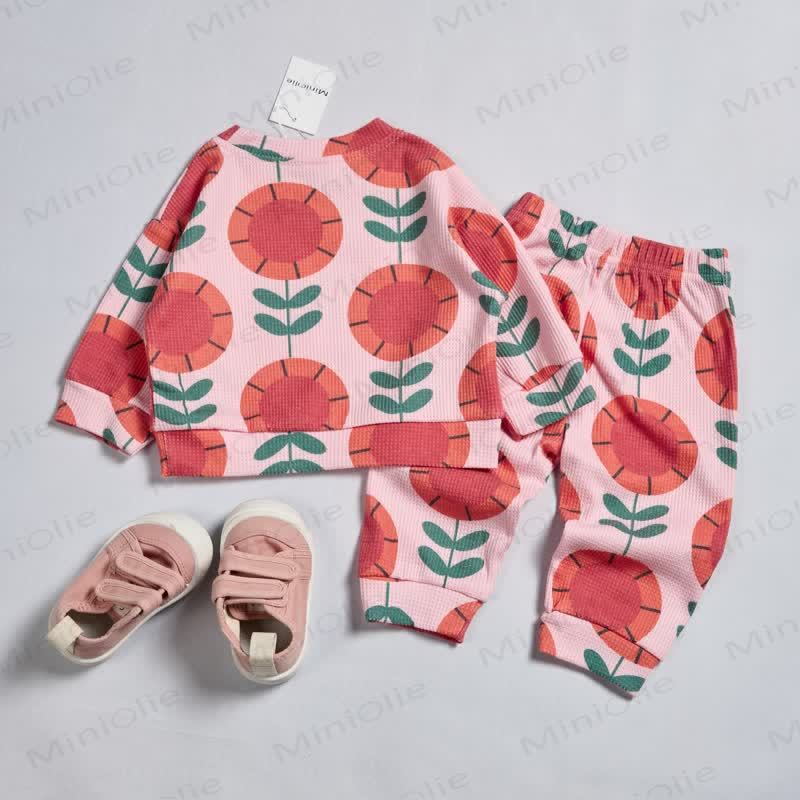 Baby Toddler Sunflower Pink Waffle 2-piece Set - image 3