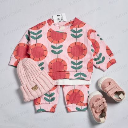 Baby Toddler Sunflower Pink Waffle 2-piece Set - image 2