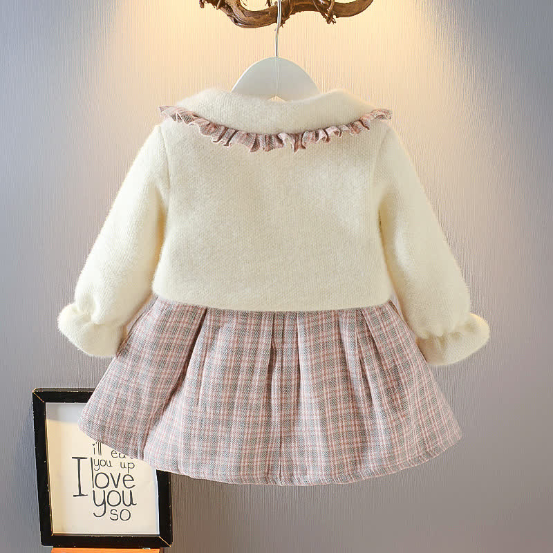 Toddler Plaid Dress and Cardigan with Bag - image 2