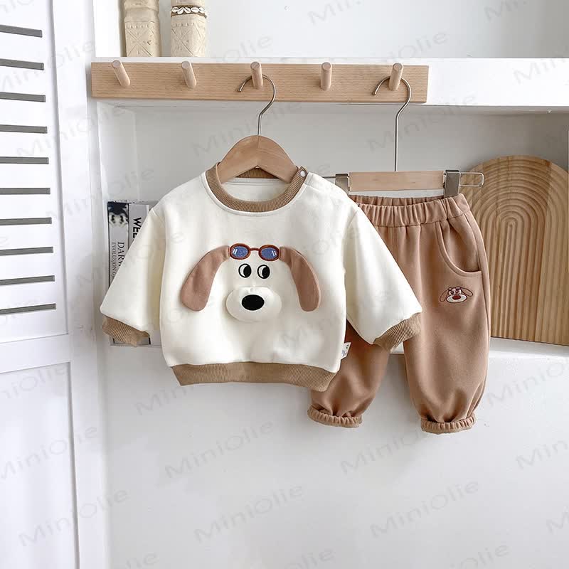 Baby Puppy Sweatshirt and Pants Set - Khaki - 2-3T - image 1