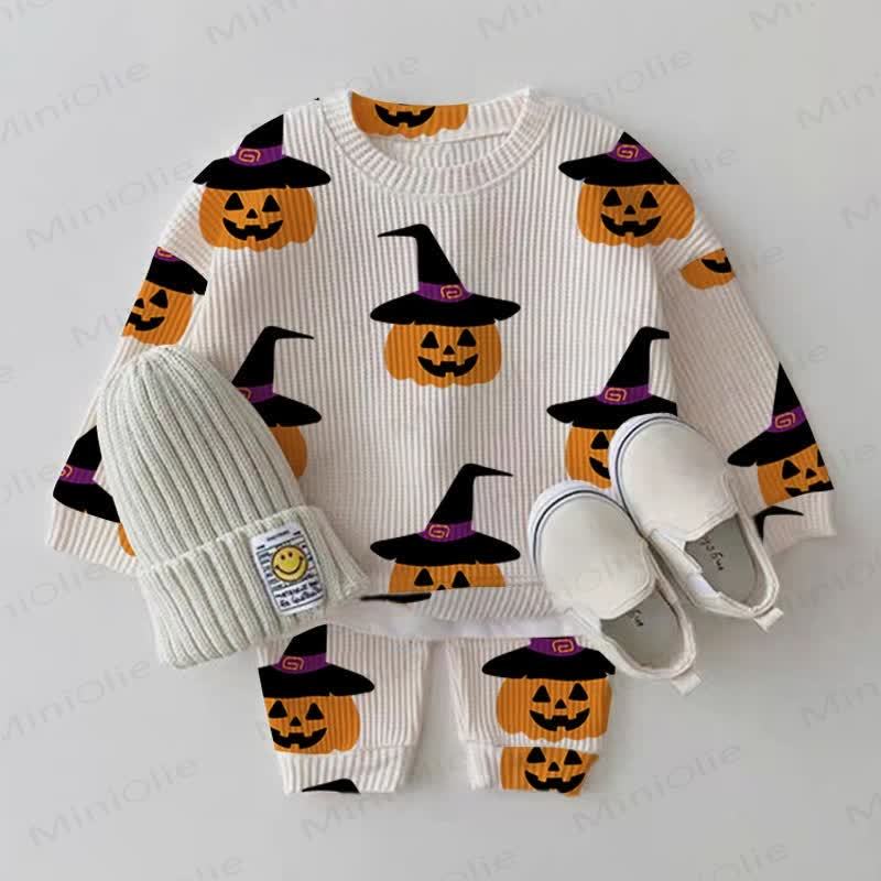 Baby Halloween Pumpkin Waffle 2-piece Set - White - 2-3T - image 1