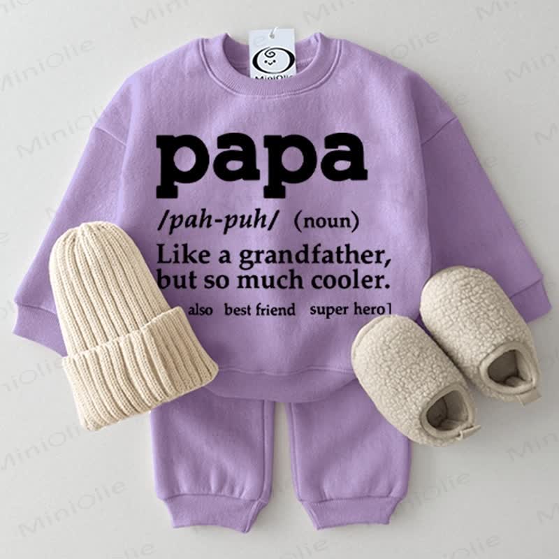 PAPA LIKE A GRANDFATHER, BUT SO MUCH COOLER Baby 2-piece Purple Set - Purple - 2-3T - image 1