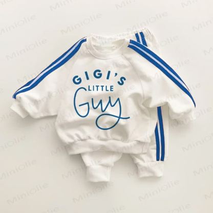 GIGI'S LITTLE GUY Baby Toddler Blue Striped 2-piece Set - White&Blue - 3-5T - image 1