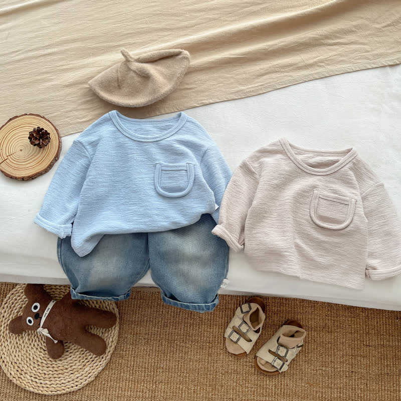 Baby Toddler Solid Color Denim Pants - image 5