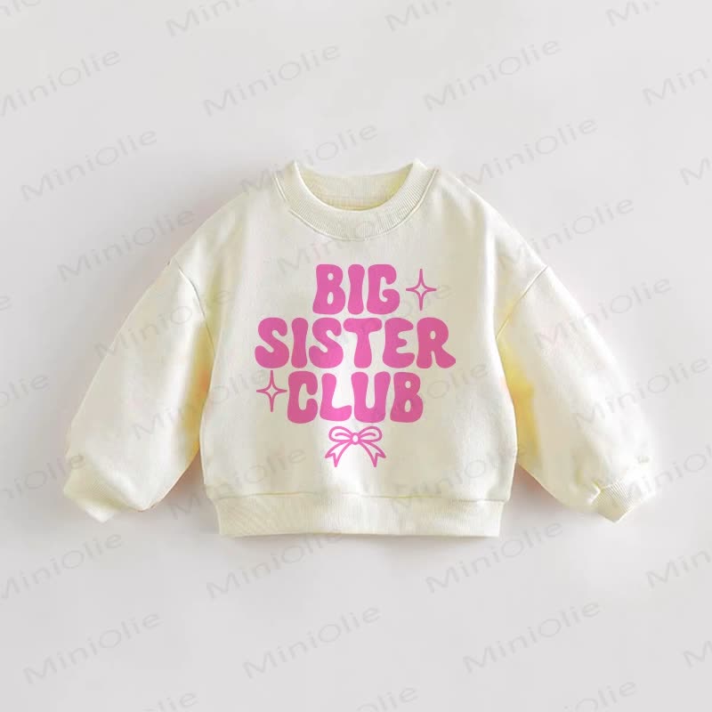 BIG SISTER CLUB Baby Toddler Bow Sweatshirt - Cream - 3-5T - image 1