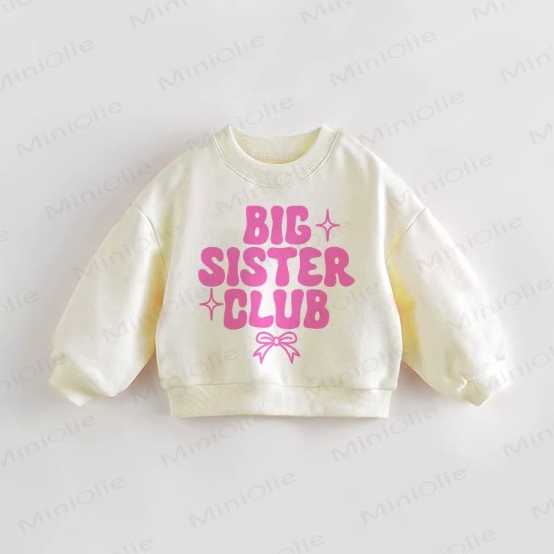 BIG SISTER CLUB Baby Toddler Bow Sweatshirt - Cream - 3-5T - image 1
