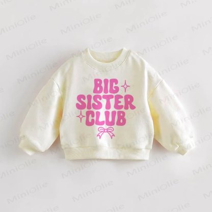 BIG SISTER CLUB Baby Toddler Bow Sweatshirt - Cream - 3-5T - image 1