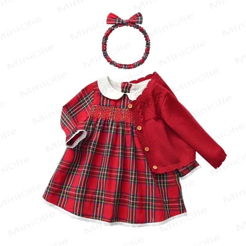 Baby Red Cardigan/Dress with headband - image 2