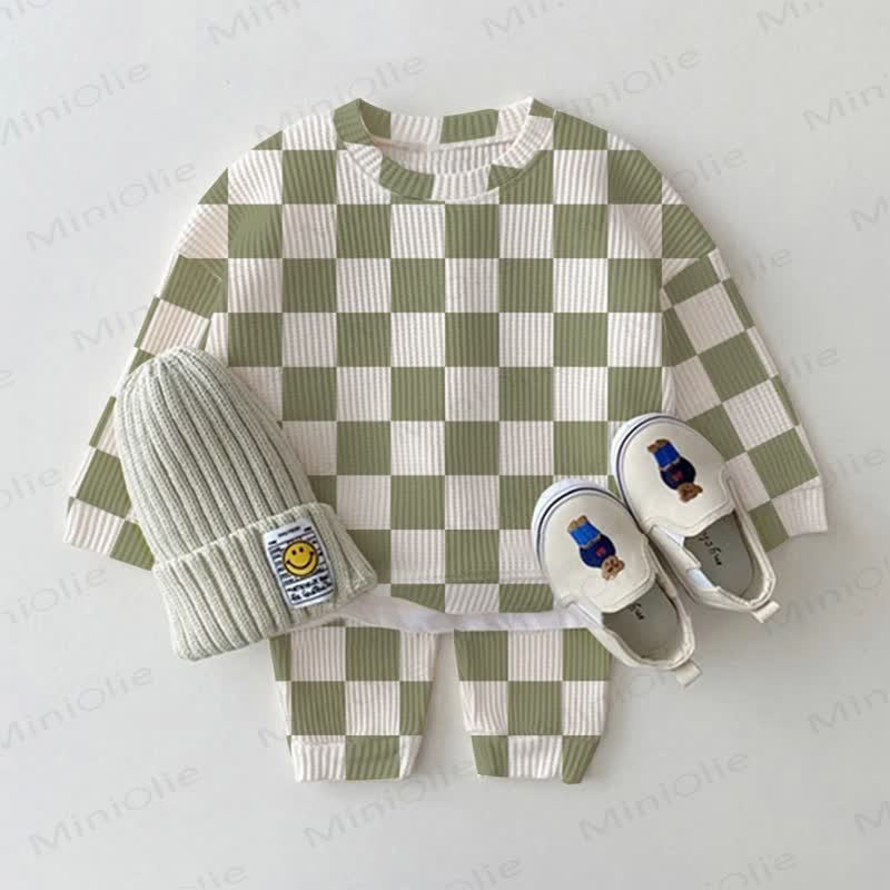 Baby Toddler Checkerboard Waffle 2-piece Set - Green - 2-3T - image 6