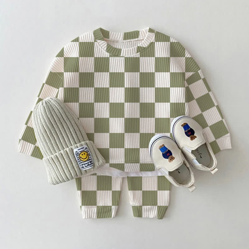 Baby Toddler Checkerboard Waffle 2-piece Set - Green - 2-3T - image 6