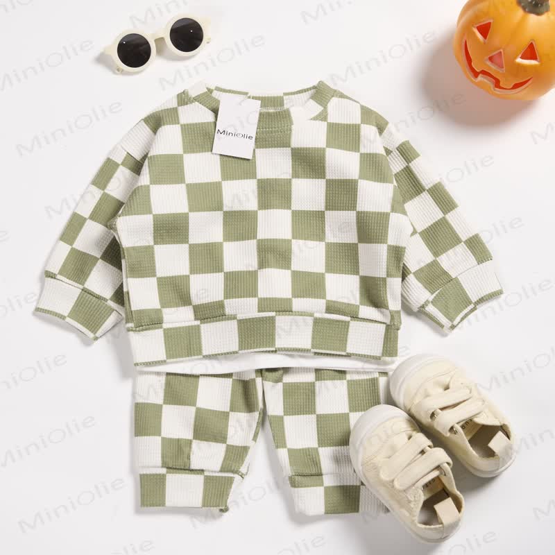 Baby Toddler Checkerboard Waffle 2-piece Set - image 8