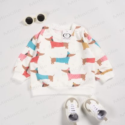 Baby Toddler Dachshund White Sweatshirt - image 2