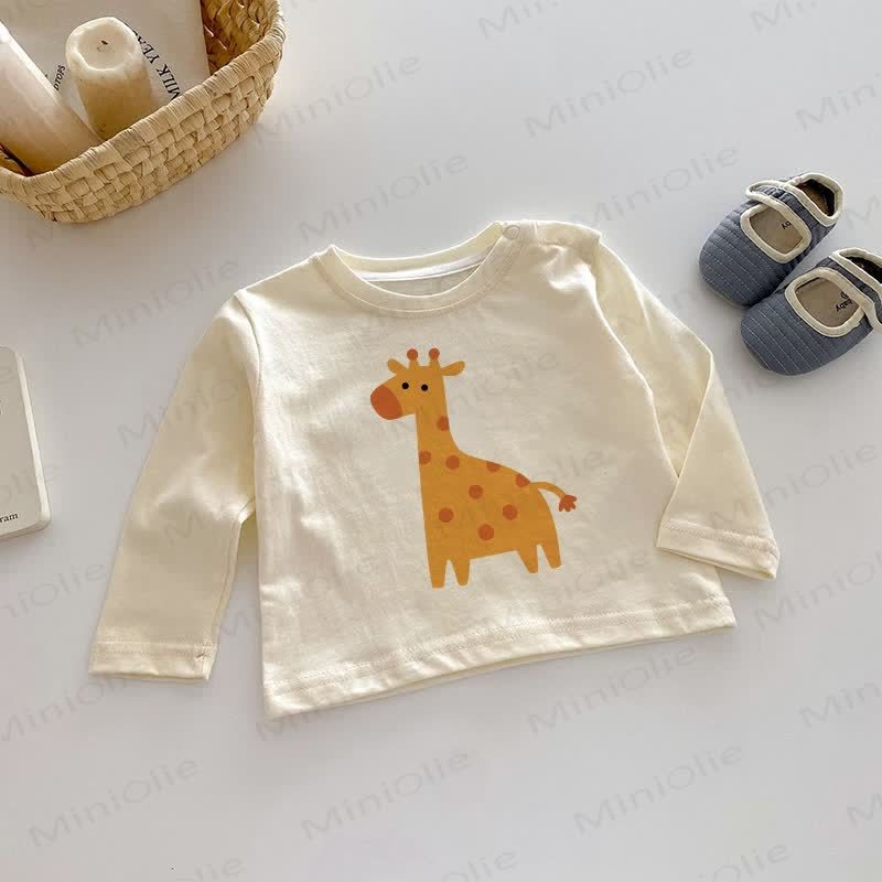 Baby Deer Beige Long Sleeves Top - Beige - 2-3T - image 1