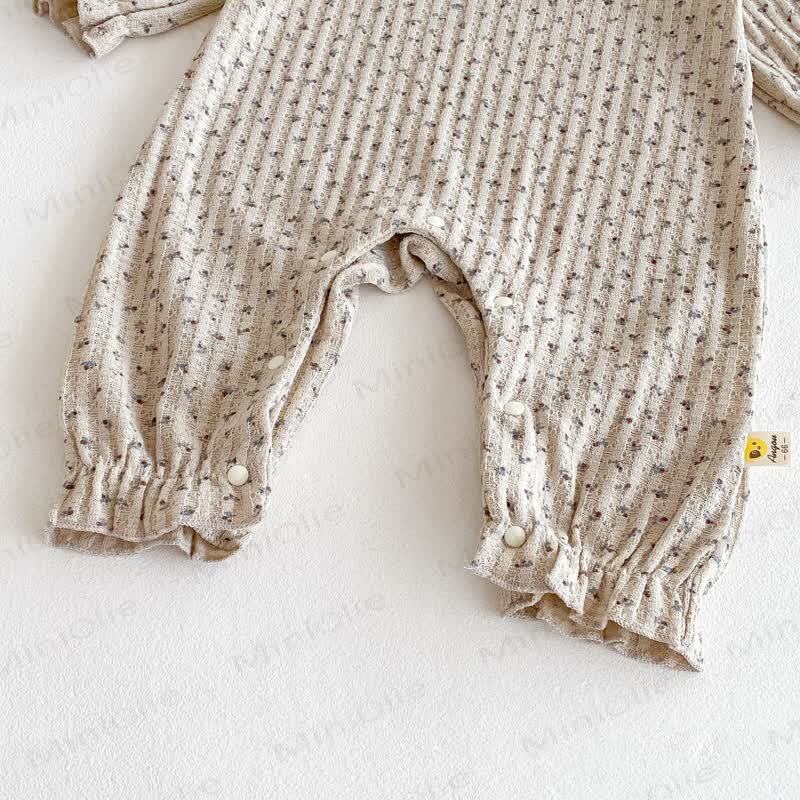 Baby Girl Floral Collar Grey Romper - image 11