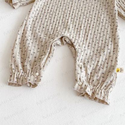 Baby Girl Floral Collar Grey Romper - image 11