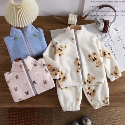 Toddler Kid Cute Animal 2-Piece Fleece Set - image 1