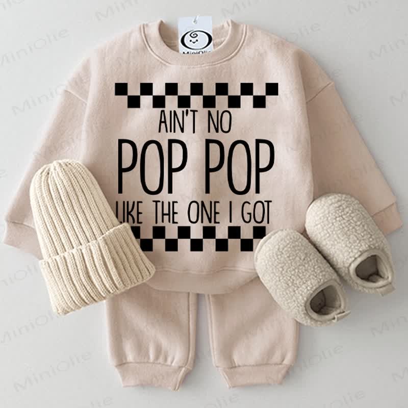 AIN'T NO POP POP LIKE THE ONE I GOT Baby 2-piece Beige Set - Beige - 2-3T - image 1
