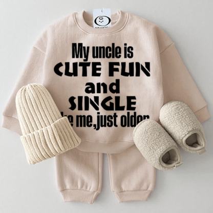 MY UNCLE IS CUTE FUN AND SINGLE LIKE ME, JUST OLDER Baby 2-piece Beige Set - Beige - 2-3T - image 1