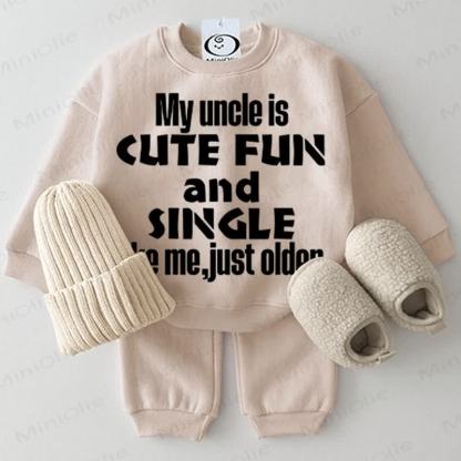 MY UNCLE IS CUTE FUN AND SINGLE LIKE ME, JUST OLDER Baby 2-piece Beige Set - Beige - 2-3T - image 1