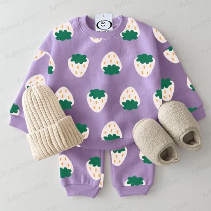 Baby White Strawberry 2-piece Purple Set - Purple - 2-3T - image 1