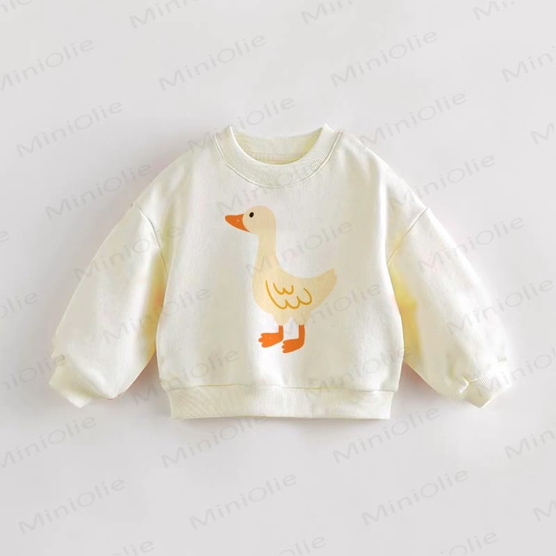 Baby Toddler Duck Sweatshirt - Cream - 3-5T - image 1