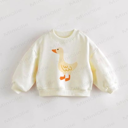 Baby Toddler Duck Sweatshirt - Cream - 3-5T - image 1