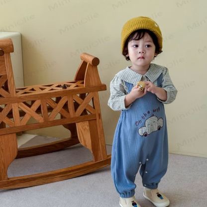 ON THE WAY Baby Happy Face Car Overalls - image 2