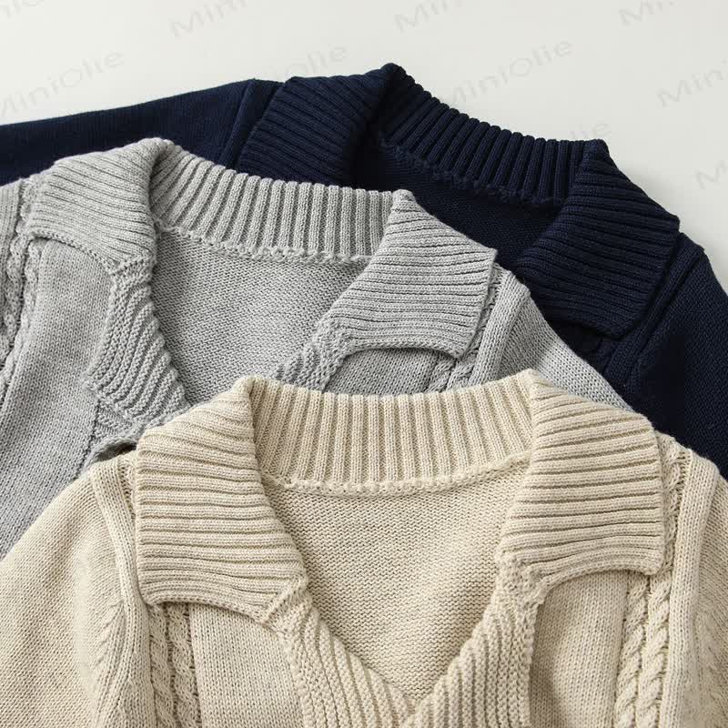 Baby Toddler Lapel Knitted Cardigan - image 2