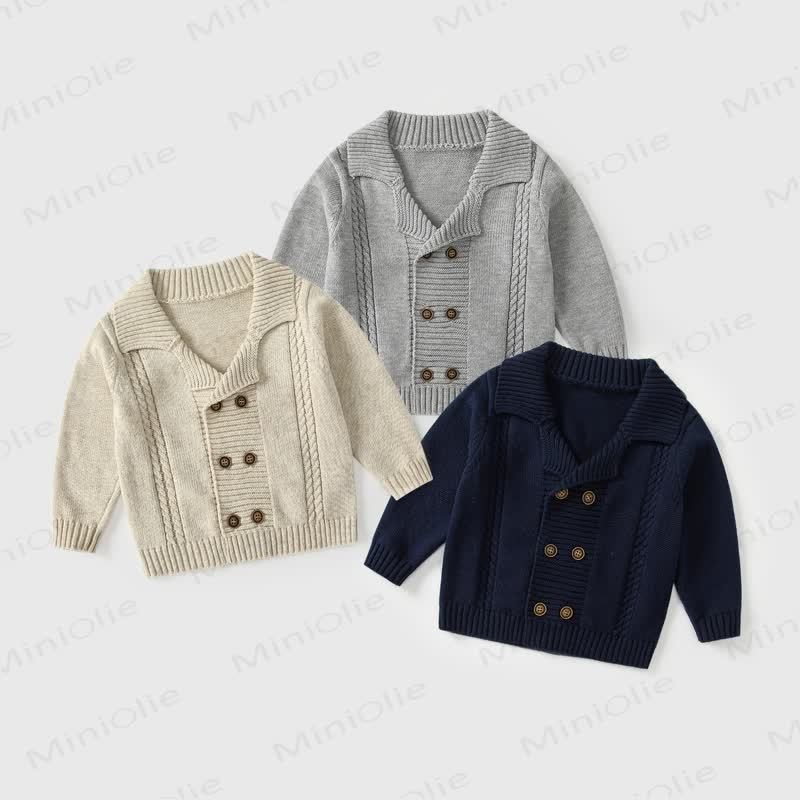 Baby Toddler Lapel Knitted Cardigan - image 1