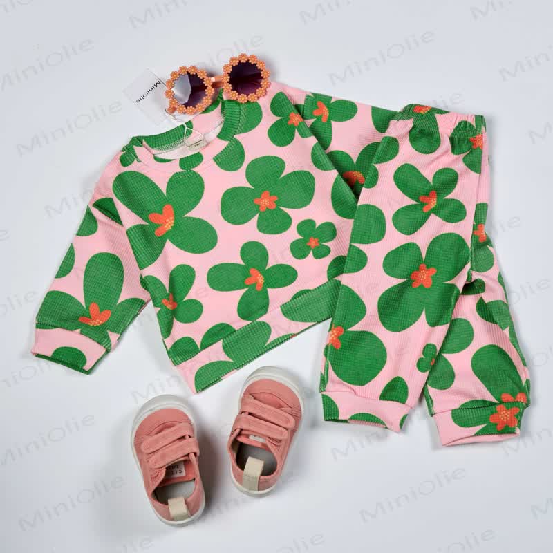 Baby Waffle Flower Pink 2-piece Set - image 3