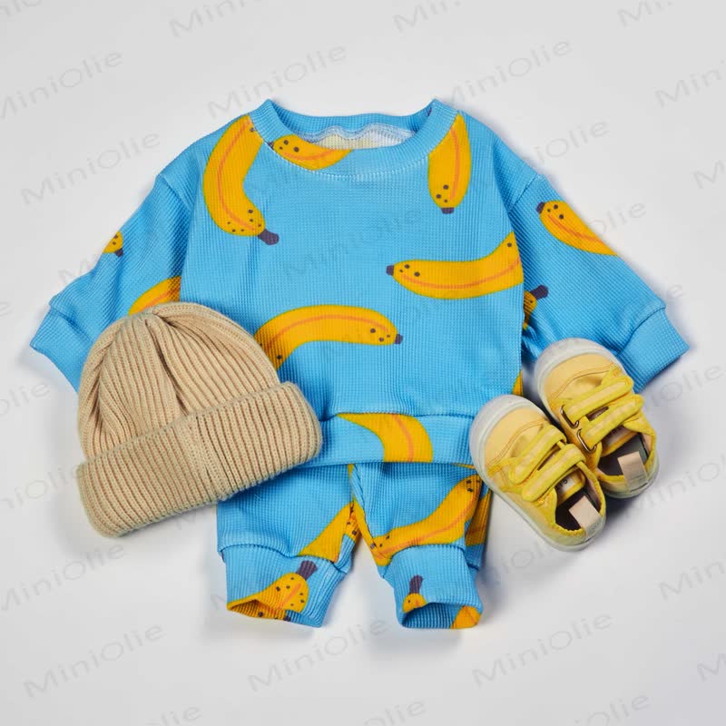 Baby Waffle Banana 2-piece Set - Blue - 18-24M - image 1