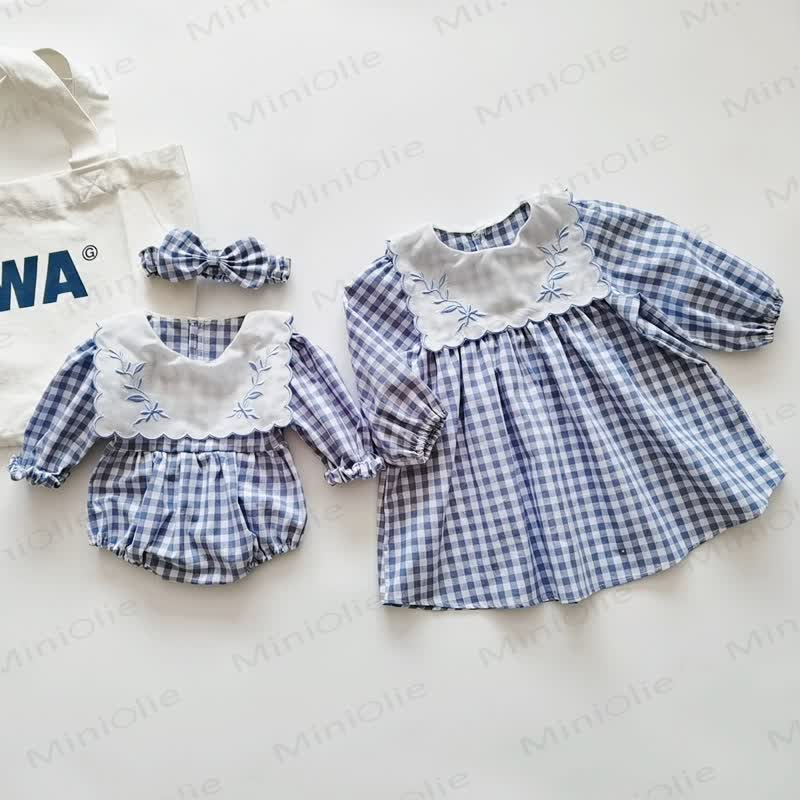 Baby Toddler Plaid Blue Dress/Bodysuit - image 2