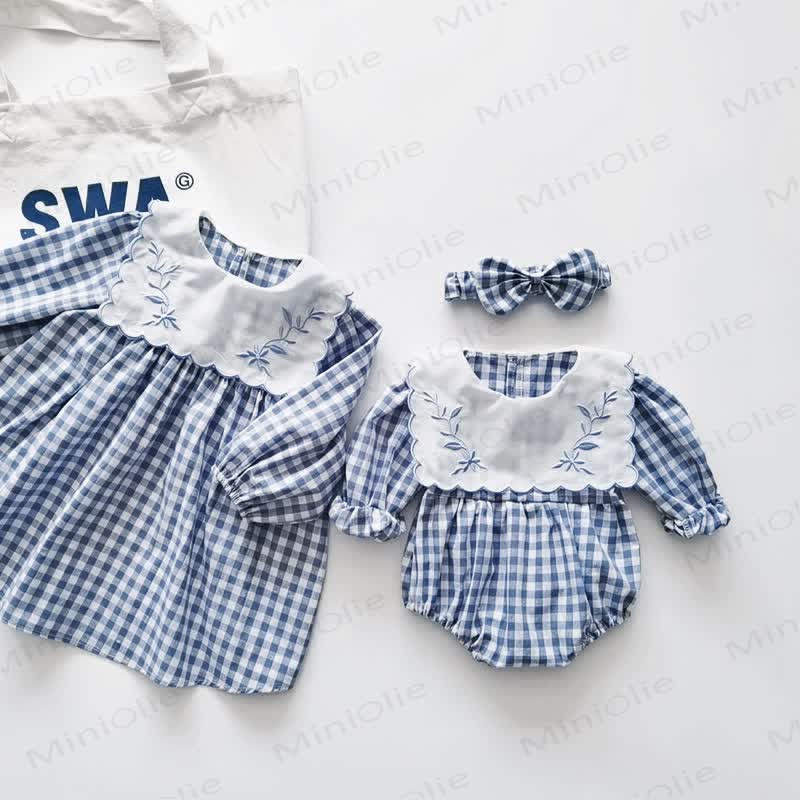 Baby Toddler Plaid Blue Dress/Bodysuit - image 1
