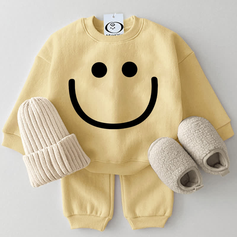 Baby Smiling Face 2-piece Yellow Set - Yellow - 2-3T - image 1