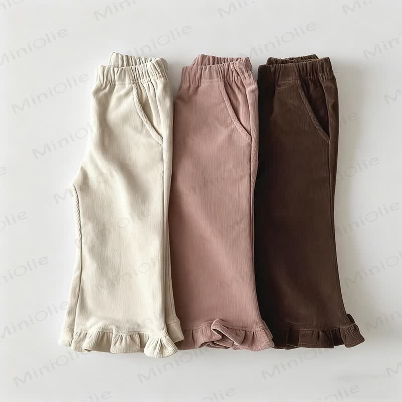Toddler Baby Girl Solid Color Cord Bell Pants - image 1